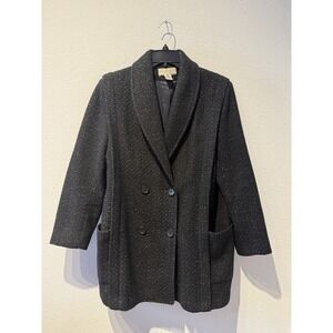 David Benjamin Jacket Pea Coat Outerwear Vintage Black Wool Preppy Business‎ 12